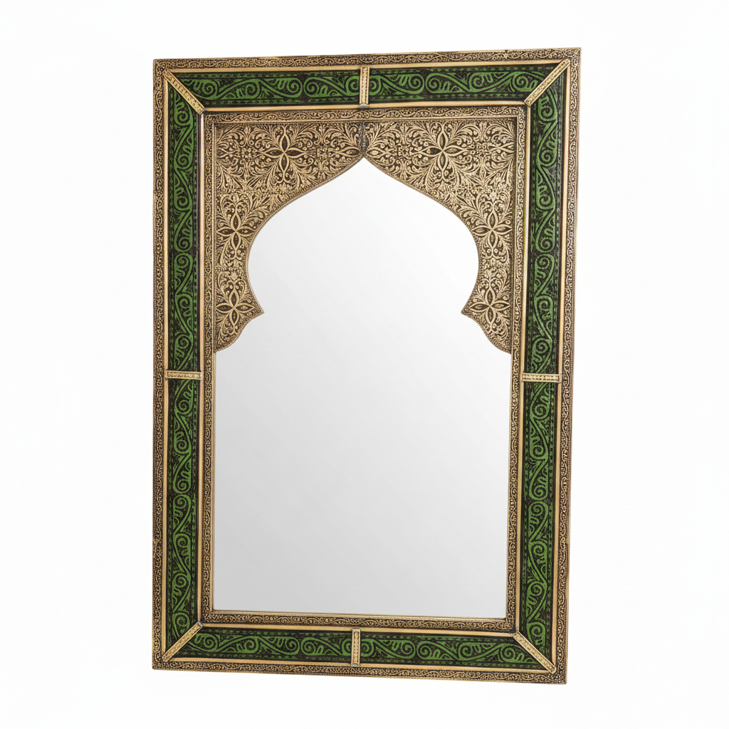 Miroir Vert - Fond Blanc